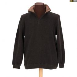 LOVERGREEN SWEAT COL ZIPPE CHOCOLAT