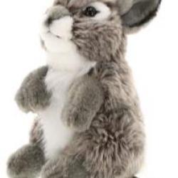 PELUCHE LAPIN GRIS - 18 CM