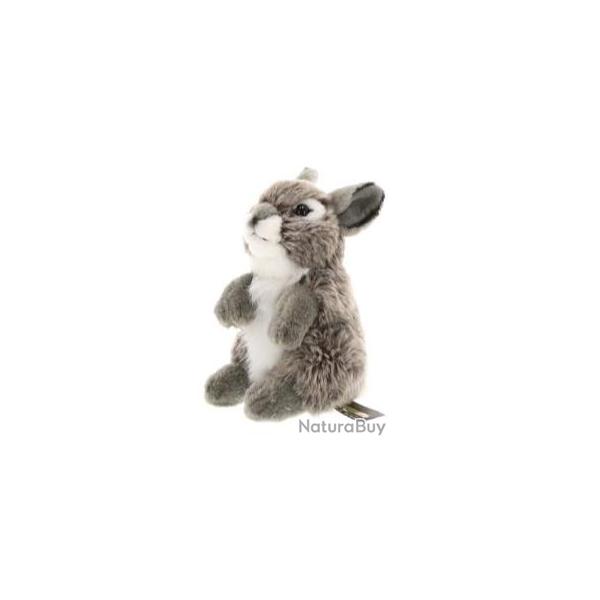 PELUCHE LAPIN GRIS - 18 CM