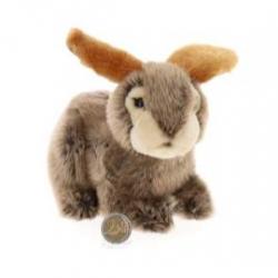 PELUCHE LAPIN BRUN OREILLES ORANGES