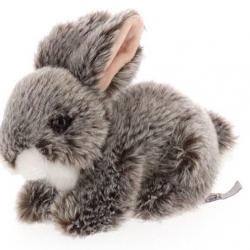 PELUCHE LAPIN GRIS COUCHE- 18 CM