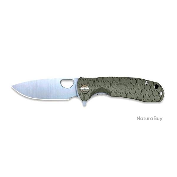 HONEY BADGER FLIPPER LARGE GREEN - LAME 92MM - MANCHE FRN - CLIP