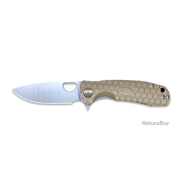 HONEY BADGER FLIPPER MEDIUM TAN - LAME 81MM - MANCHE FRN - CLIP