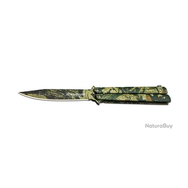 BOKER MAGNUM BALISONG CAMO - LAME 95MM - MANCHE ALUMINIUM REVTEMENT CAMO