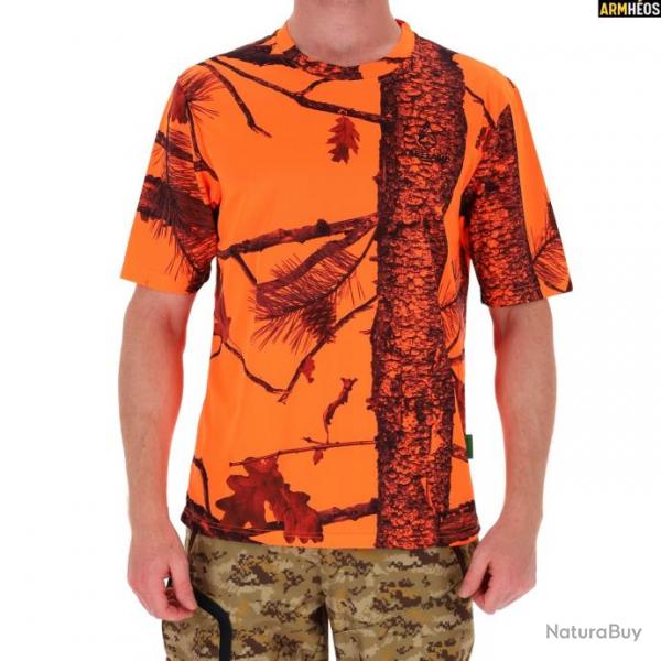 TREELAND TEE SHIRT MANCHE COURTE CAMO ORANGE FIRE