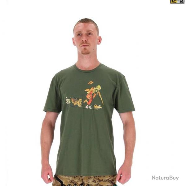 LOVERGREEN T SHIRT KAKI CHASSEUR SANGLIER