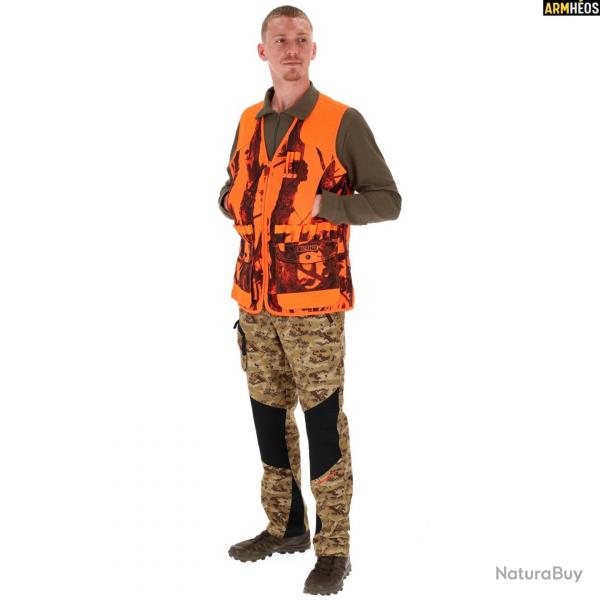 GILET CHASSE STRONGER GHOST CAMO BLAZE & BLACK 2XL
