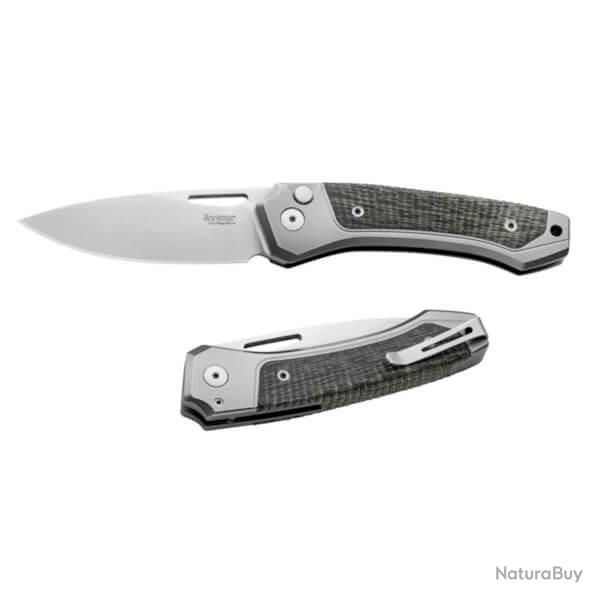 TW.GYCVG Couteau pliant Lionsteel "TWAIN" Titanium gris/micarta vert