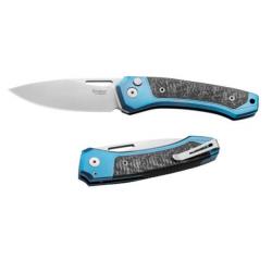 TW.BLCF Couteau pliant Lionsteel "TWAIN" Titanium bleu/fibre de carbone