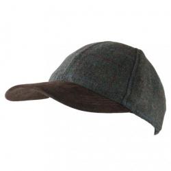 PROMO Casquette en laine à carreaux kaki/marron (Taille 58)