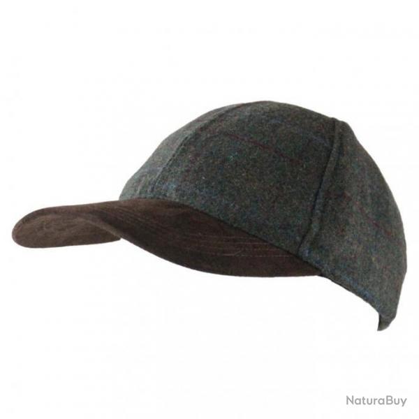 PROMO Casquette en laine  carreaux kaki/marron (Taille 58)