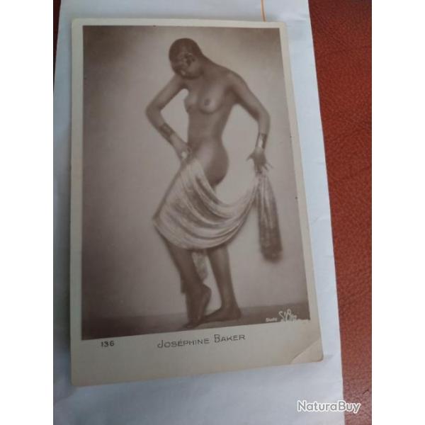 ancienne carte postale buste femme nue josephine Baher manuscrite 1931