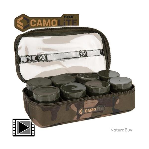 Trousse  Booster Fox Camolite Hookbait Case 12 pots