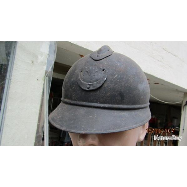 Casque  particularit adrian tirailleur troupe AFRIQUE premire guerre ww1 1GM bleu horizon poilu