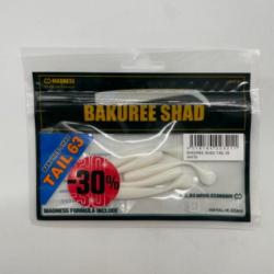 Leurres souples madness bakuree shad tail 63 white