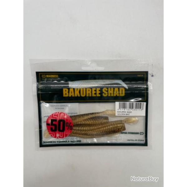 Leurres souples madness bakuree Shad 80 golden bait