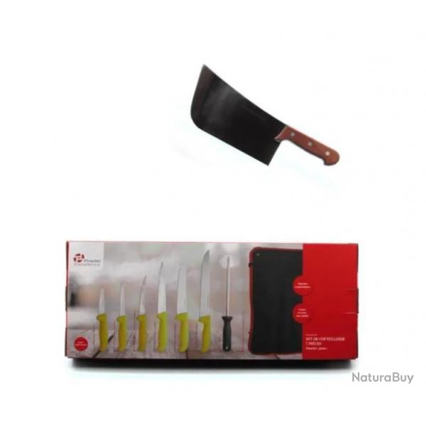 Sacoche de couteaux professionnel et feuille de boucher couperet 800g Pradel Excellence