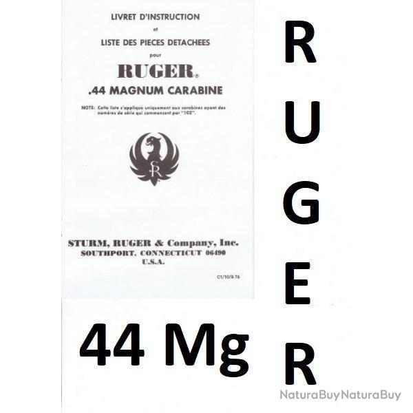 notice 5 pages RUGER 44 MAGNUM EN FRANCAIS (envoi par mail) - VENDU PAR JEPERCUTE (m2164)