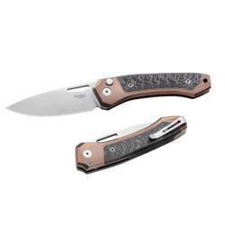 TW.BRCF Couteau pliant Lionsteel "TWAIN" Titanium bronze/fibre de carbone