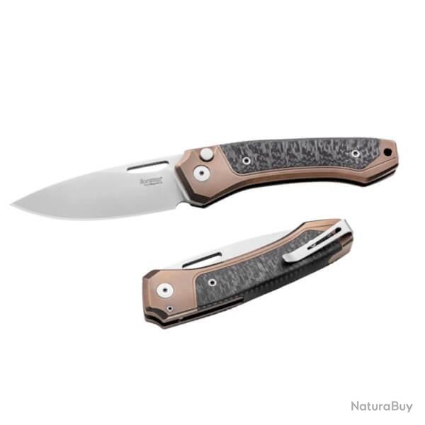 TW.BRCF Couteau pliant Lionsteel "TWAIN" Titanium bronze/fibre de carbone