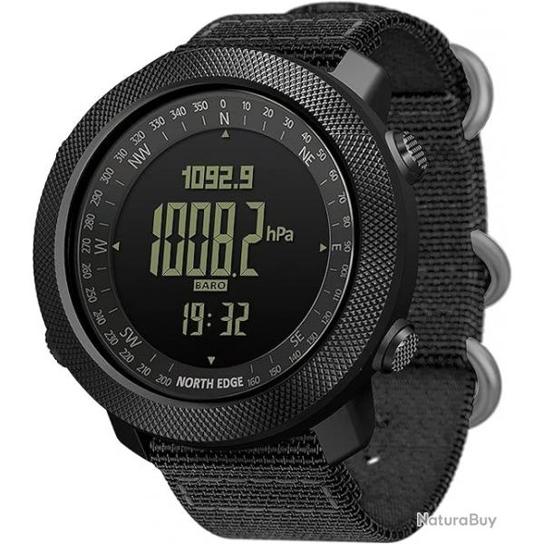 NORTH EDGE Apache Montre de Sport Numrique Militaire Etanche 50 m Boussole Sangle en Nylon