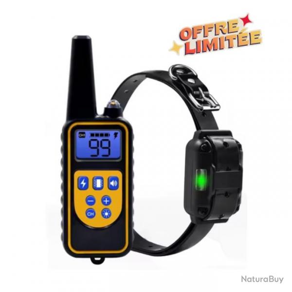 1x COLLIER DE DRESSAGE chiens noir - 800 METRES - ecran LCD Top fiabilit - PROMO LIMITE