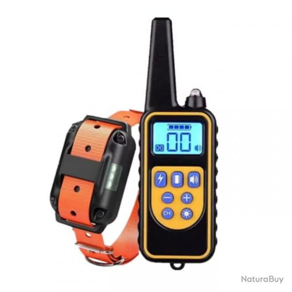 1x COLLIER DE DRESSAGE chiens orange - 800 METRES - cran LCD Top fiabilit