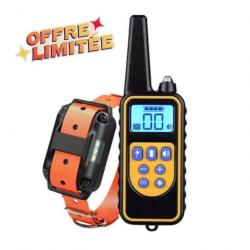 1x COLLIER DE DRESSAGE chiens orange - 800 METRES - écran LCD Top fiabilité - PROMO LIMITÉE