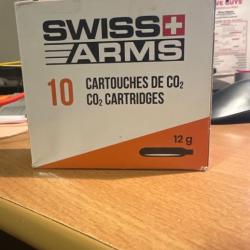 Boîte de 10 cartouches de CO2 12 mg swiss armes