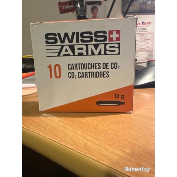 Bote de 10 cartouches de CO2 12 mg swiss armes