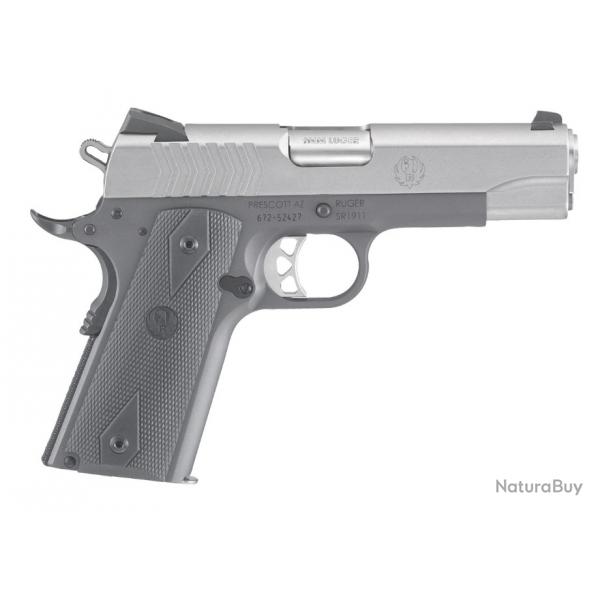 RUGER - PISTOLET SR1911 .9MM LWGT COMMANDER 4.25" 9+1CPS STAINLESS STEEL (2C)