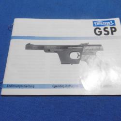 MODE D'EMPLOI PISTOLET WALTHER GSP / GSP MATCH