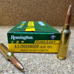 20 Cartouches Remington core-lokt c/6,5 creedmoor - pspcl - 140 grains