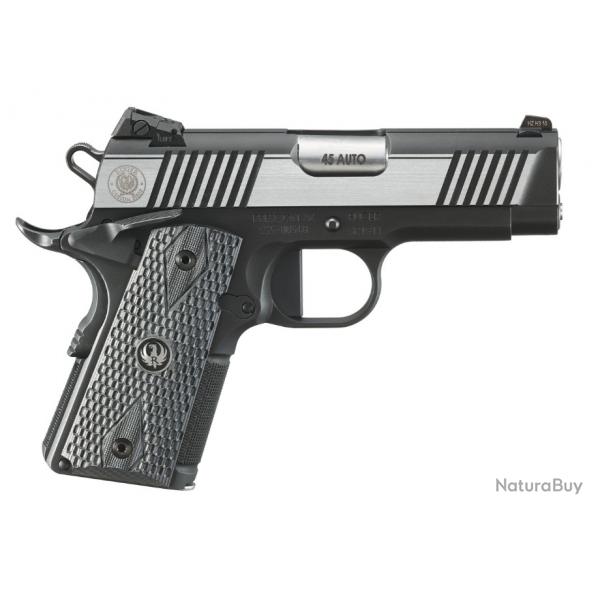 RUGER  - PISTOLET SR1911 .45AUTO OFFICER 3.6" 7+1CPS BROSSE STAINLESS STEEL NITRURE