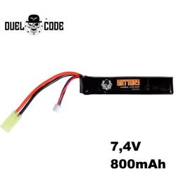 Batterie rechargeable LIPO stick (Li-Po) - 7.4V - 800MAH - 15C - Mini-Tamiya - DUEL CODE