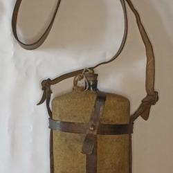 Bidon Anglais model 1908 harnais cuir WW1 WW2