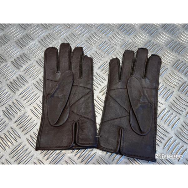 paire gants cuir agneau georges morand st- junien avec dessus vert neuf taille 8 m