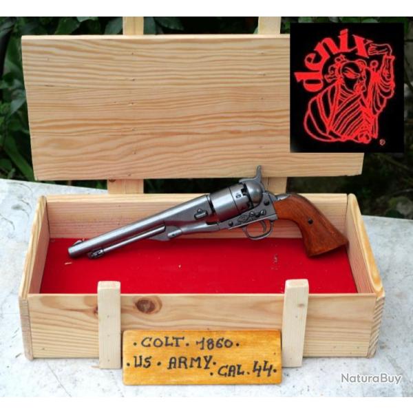 WESTERN - Revolver COLT 1860 US ARMY cal 44  chemine DENIX  en boite avec plaquette EBR24USA001