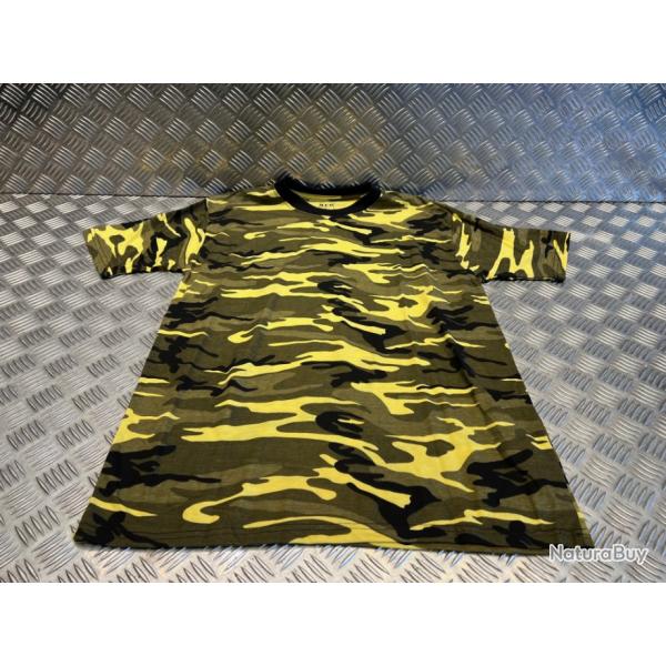 t-shirt streetstyle MFH - jaune camo taille l