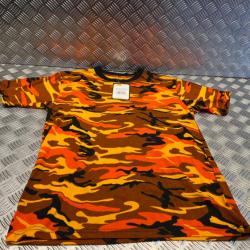 t-shirt streetstyle MFH - orange camo taille l