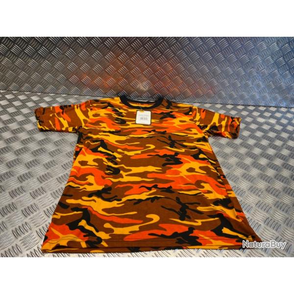 t-shirt streetstyle MFH - orange camo taille l