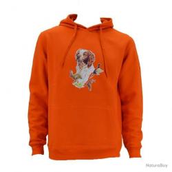 Sweat à capuche orange épagneul Taille 3