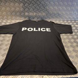 t-shirt mil-tec - noir logo police taille l