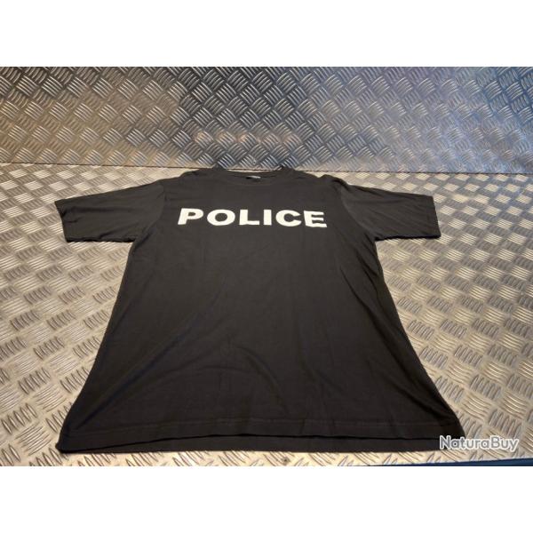 t-shirt mil-tec - noir logo police taille l