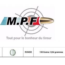 500 Ogives MPF plomb calibre 44 boulet rond 145 Gr Ø 457"