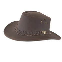 PROMO Chapeau cuir marron taille 58 (Taille 2)