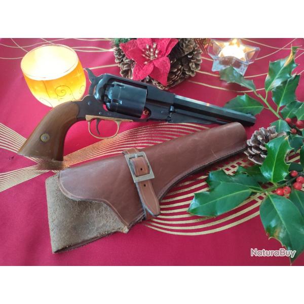 Holster cuir + rvolver EUROARMS Brescia remington 1858 New Model Navy cal 36 PN de 1974 jamais tir