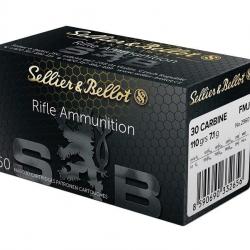 BOITE DE 50 CARTOUCHES SELLIER BELLOT CAL.30CARBINE / 30M1 FMJ 110GRS