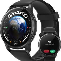 Montre Connectée Bluetooth Ecran 1,27" Fréquence Cardiaque 100 Modes Sport Étanche IP67 NOIR