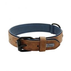 Collier marron en cuir pour chien - LIVRAISON GRATUITE